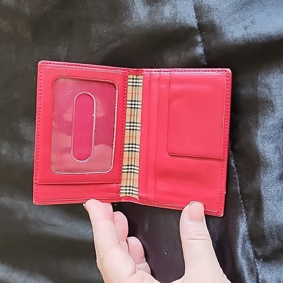Burberry Leather Card Wallet Red - Picture 2 of 13